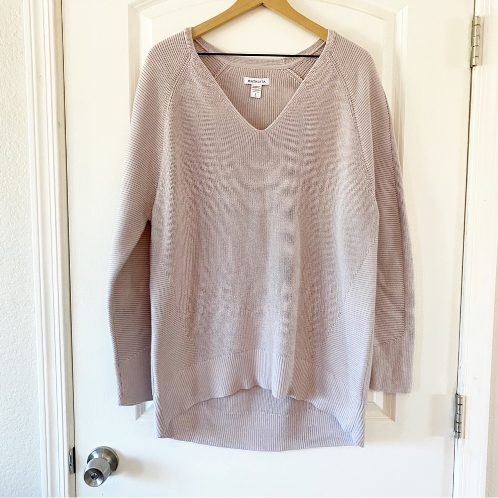 ATHLETA Lavender Stretch Knit Hanover Wool Blend Cozy Sweater - Picture 6 of 10
